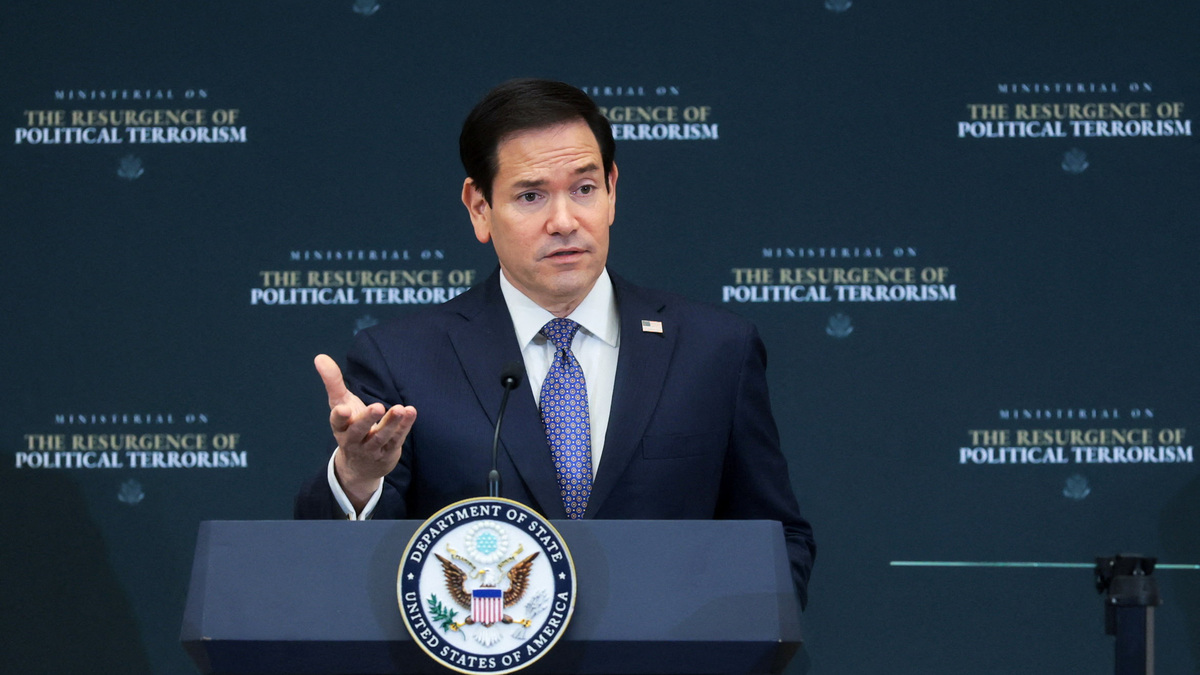 U.S. Secretary of State Marco Rubio speaks during a ministerial meeting on political violence, at the State Department in Washington, D.C., U.S., July 16, 2026. REUTERS/Jonathan Ernst