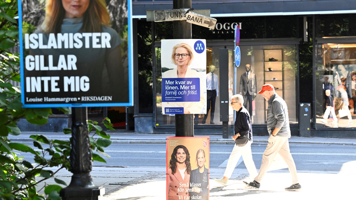 Sweden's ruling coalition trails in poll, but closes gap on centre-left opposition 