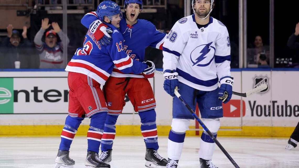 Lafreniere scores twice, Rangers beat Lightning to stay unbeaten at home