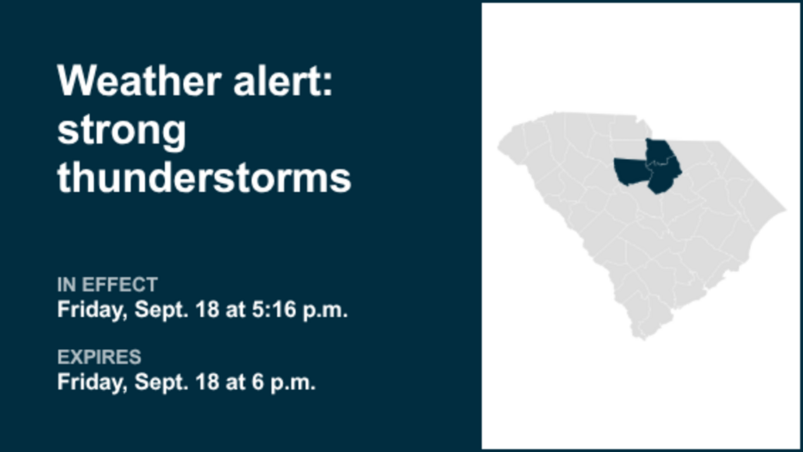UPDATE: Weather alert issued for Midlands Friday evening - gusts to hit 50 mph 