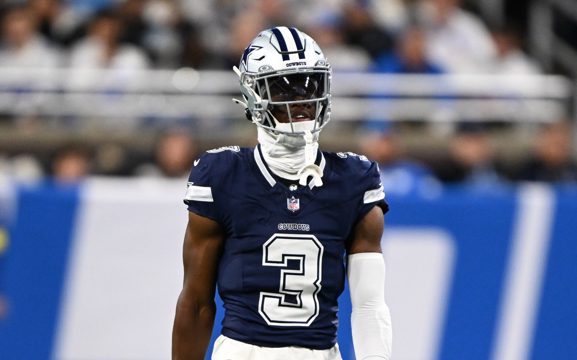  Dallas Cowboys wide receiver George Pickens (3) during the first half against the Detroit Lions Lon Horwedel-Imagn Images