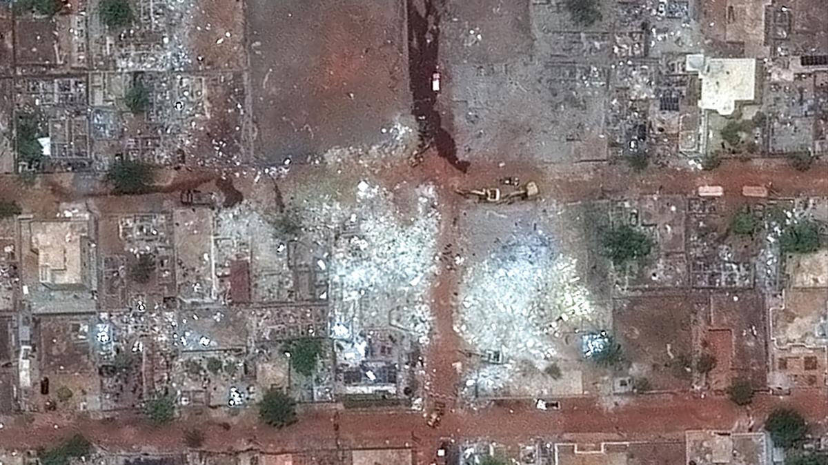 A satellite image shows the area surrounding the home of late Mali's defense minister Sadio Camara, after coordinated attacks by West Africa's al Qaeda affiliate and a Tuareg-dominated separatist group, in Kati, Mali, April 26, 2026. VANTOR/Handout via REUTERS