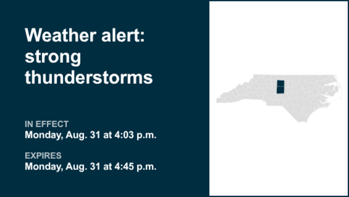 Prepare for strong thunderstorms in Guilford and Randolph counties 