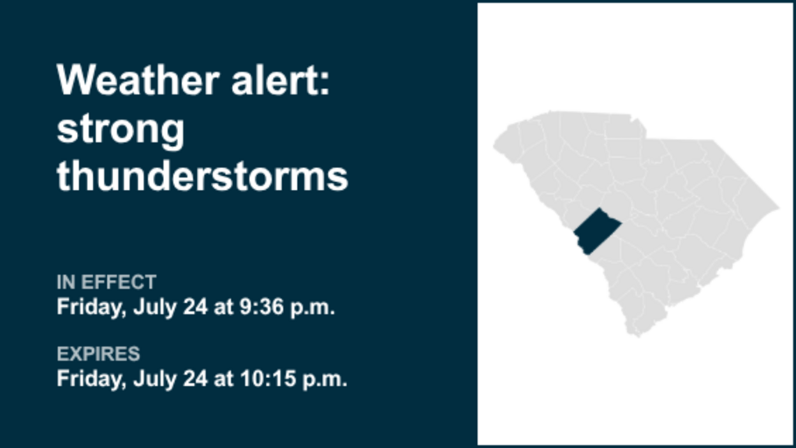 UPDATE: Weather alert for Aiken and Barnwell counties Friday night, says the NWS 
