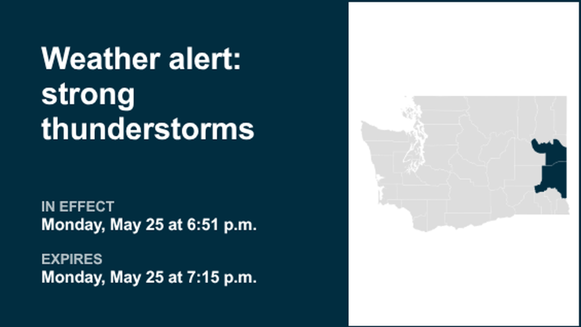 UPDATE: Weather alert affecting Eastern Washington Monday night, says the NWS 