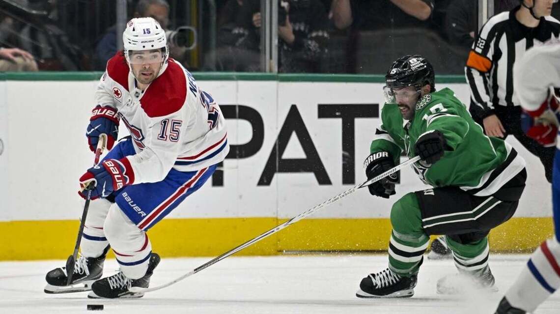 Cole Caufield, Alex Newhook double up as Canadiens trounce Stars 