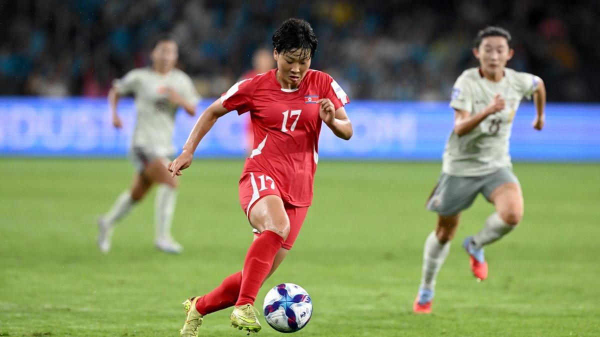 Seoul's Unification Ministry said Tuesday it will provide government funds to support civic groups planning to cheer at a women's football match featuring a North Korean team. In this March photo, North Korean player Kim Kyong Yong is seen during a match with China in Sydney. Photo by Dean Lewis/EPA