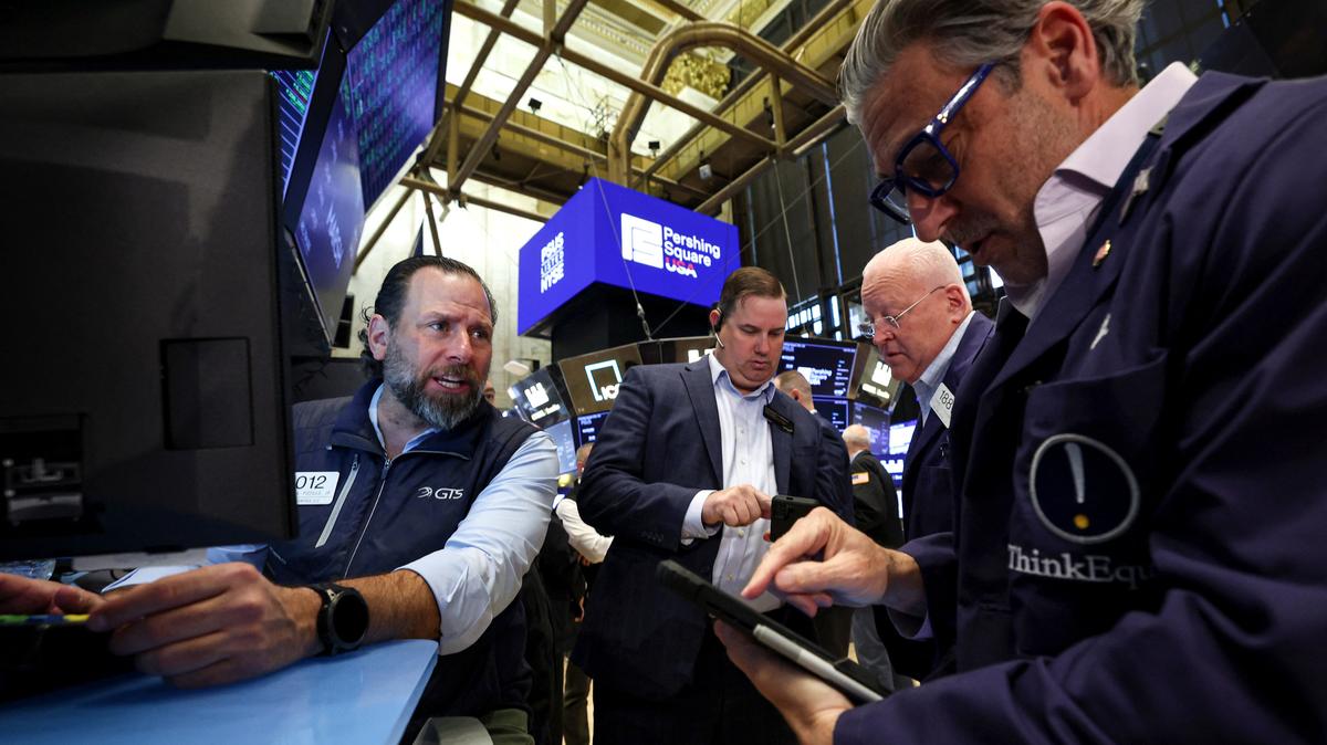 Traders work on the floor at the New York Stock Exchange (NYSE) in New York City, U.S., April 29, 2026.  REUTERS/Brendan McDermid