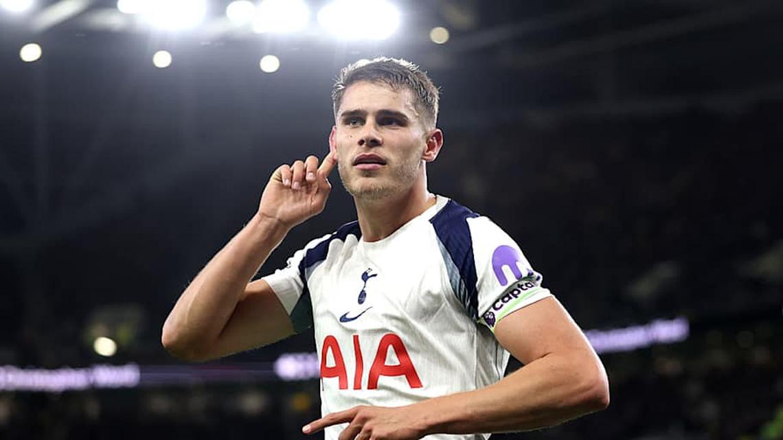  Micky van de Ven has played the most minutes of a Spurs outfield player this season. | Carl Recine/Getty Images 