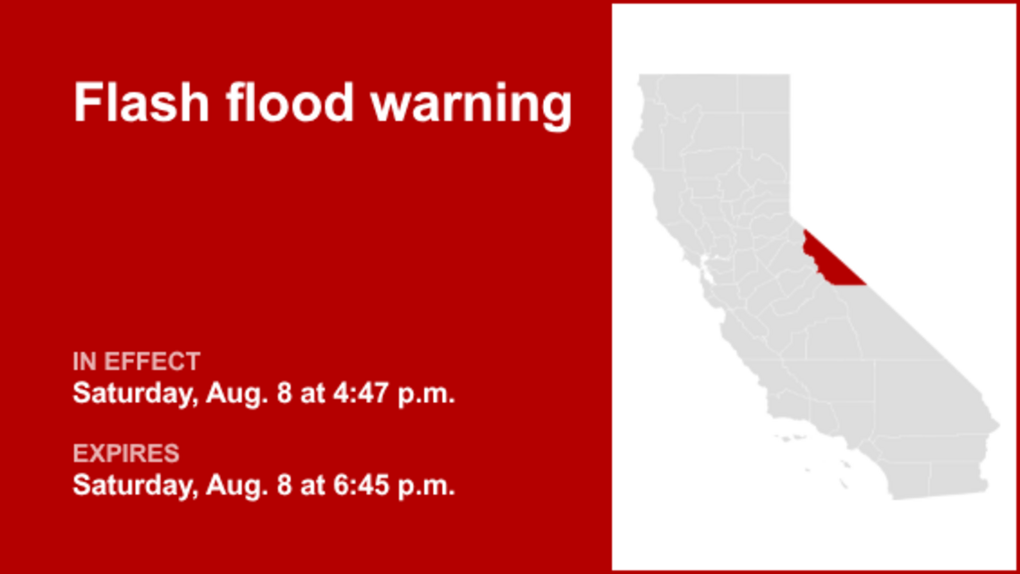 UPDATE: Mono County under a flash flood warning Saturday evening triggered by thunderstorms 