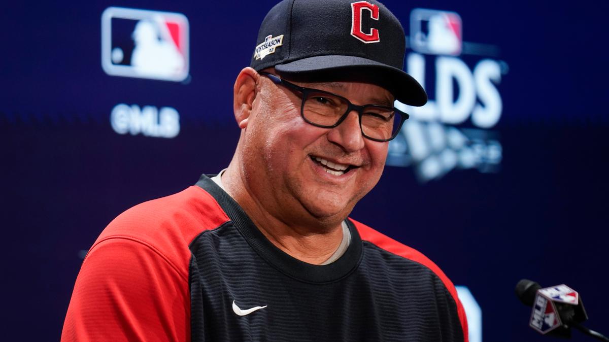 Cleveland Guardians manager Terry Francona speaks to reporters before Game 2 of an American League Division Series baseball game at Yankee Stadium, Friday, Oct. 14, 2022, in New York. (AP Photo/Seth Wenig)