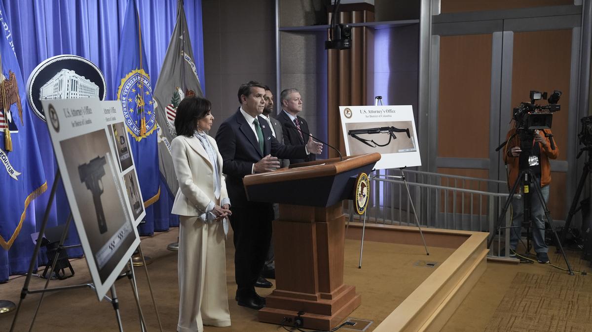 Todd Blanche, acting attorney general, speaks at a news conference in Washington regarding the White House correspondents’ Dinner attack on Monday. The Justice Department filed a remarkable motion late Monday, signed by Blanche and written in Donald Trump's recognizable online voice, explicitly linking the security breach to ongoing litigation over the president's ballroom project.