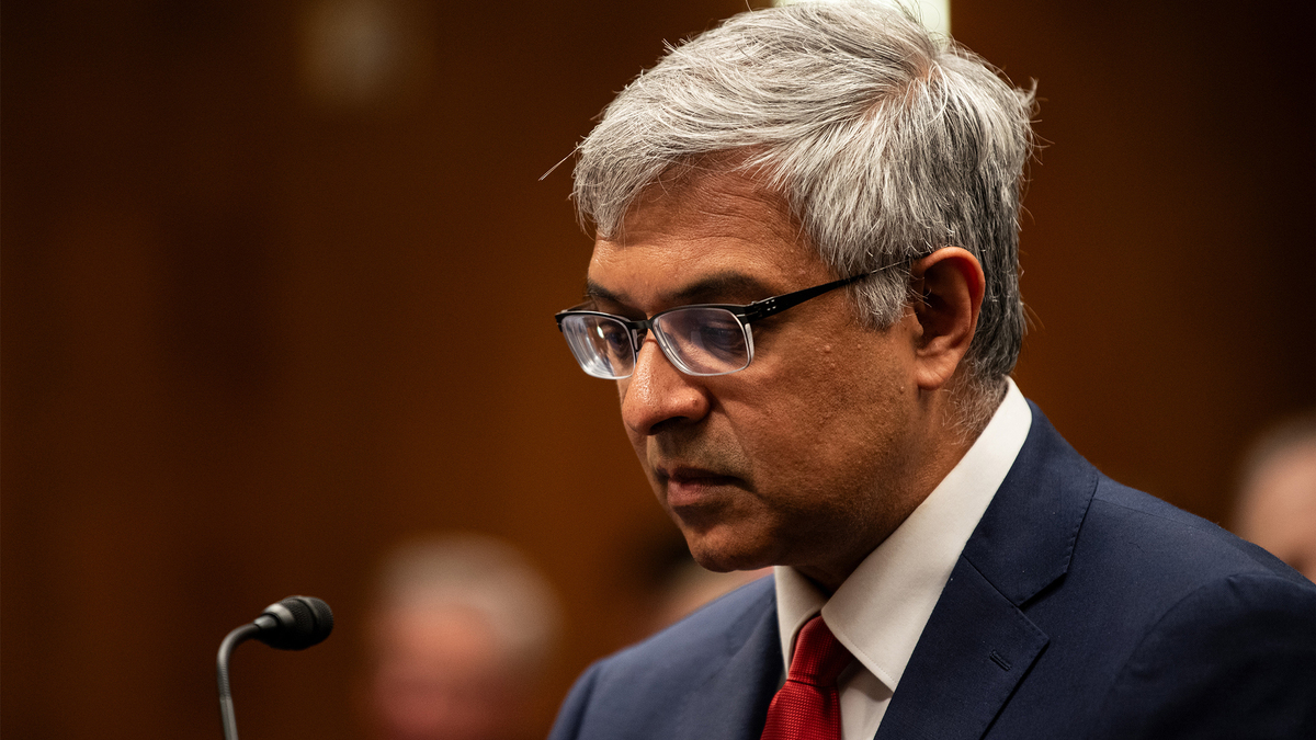 NIH Director Jay Bhattacharya testifies at a Senate Appropriations subcommittee hearing on June 10, 2025. (Eric Harkleroad/KFF Health News/TNS)