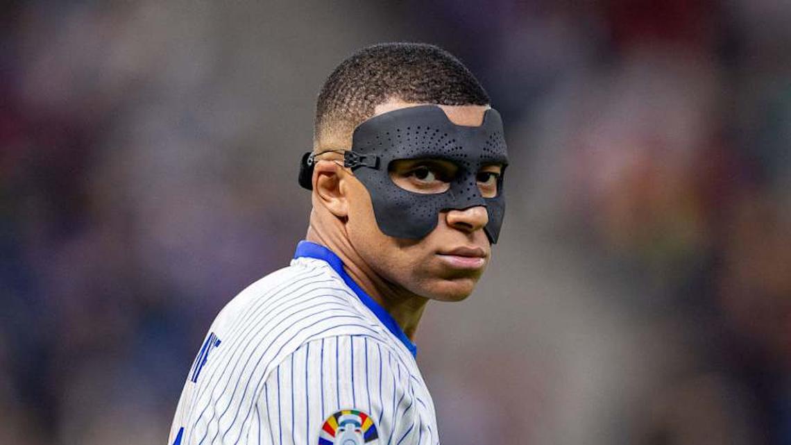  Kylian Mbappé was not found of wearing a mask during Euro 2024. | Boris Streubel - UEFA/UEFA/Getty Images 