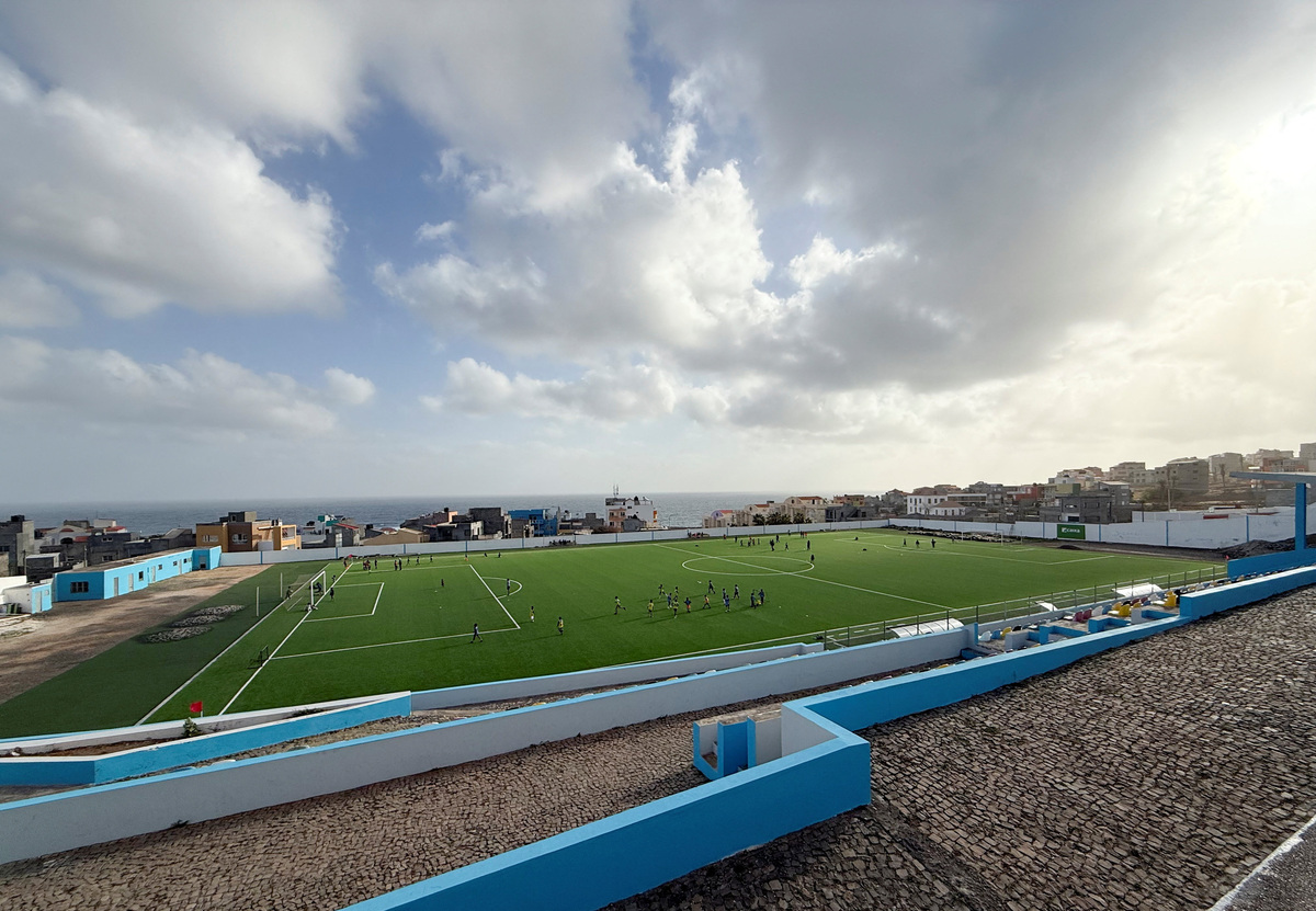 People play football in the town of Ponta do Sol on the island of Santo Antao, Cape Verde, March 7, 2026. Picture taken with a mobile phone. REUTERS/Simon Robinson