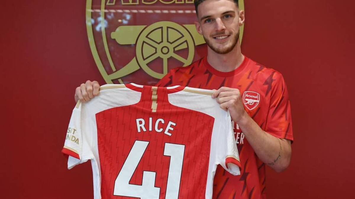 Declan Rice wasn't a huge amount cheaper in 2023. | Stuart MacFarlane/Arsenal FC/Getty Images 