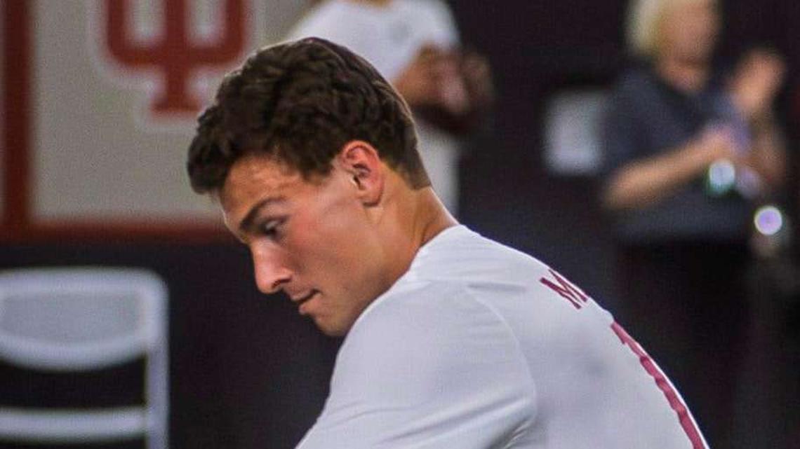  Fernando Mendoza participates in Indiana University's Pro Day at Mellencamp Pavilion on Wednesday, April 1, 2026. | Rich Janzaruk/Herald-Times / USA TODAY NETWORK via Imagn Images 