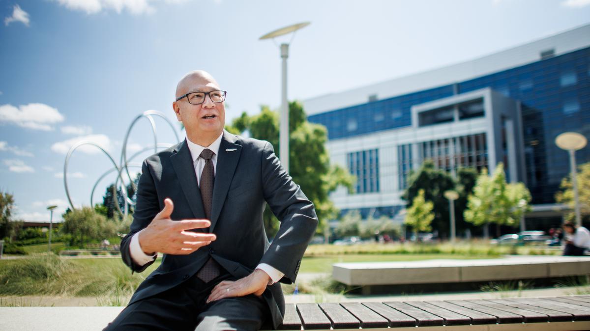 Santa Clara Valley Healthcare CEO Paul Lorenz talks during an interview on April 14, 2026, at Santa Clara Valley Medical Center in San Jose, Calif. (Dai Sugano/Bay Area News Group)