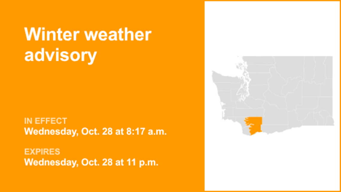 UPDATE: The current winter weather advisory for South Cascades will expire at 11 p.m. 