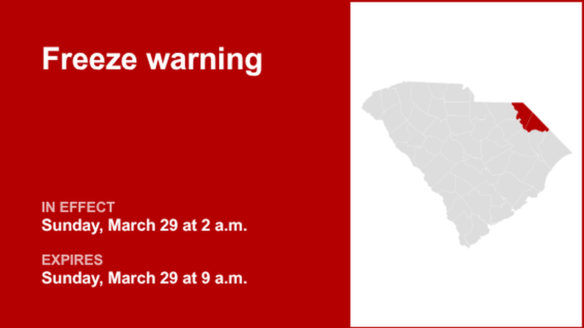 UPDATE: Freeze warning affecting Marlboro and Dillon counties until Sunday morning 