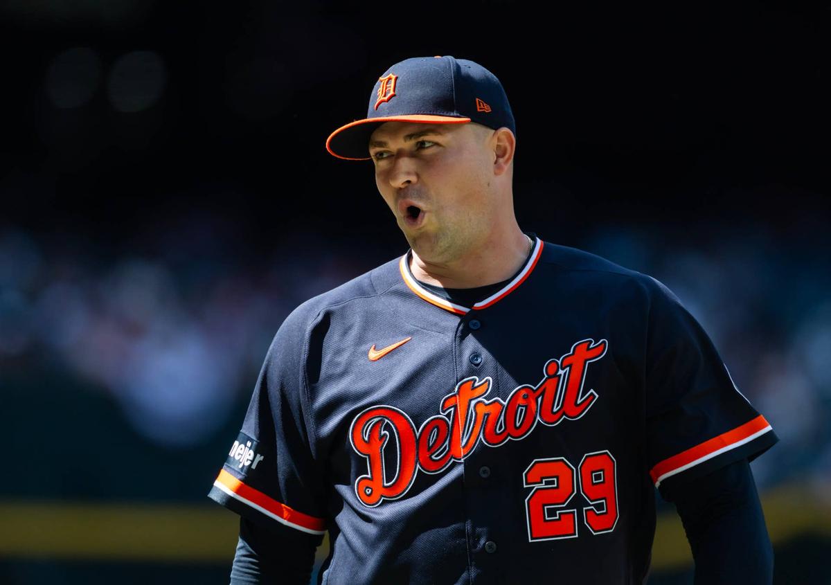  Detroit Tigers pitcher Tarik Skubal. © Mark J. Rebilas-Imagn Images 