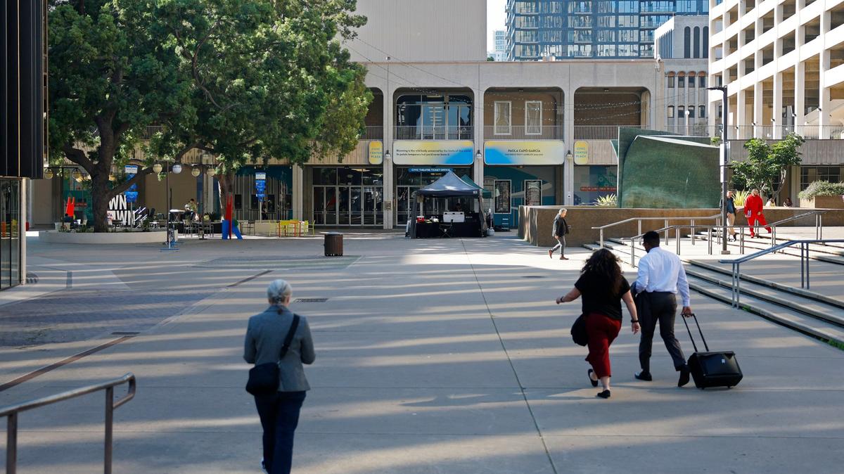 Civic Center Plaza and Golden Hall pictured on January 20, 2026. (K.C. Alfred / The San Diego Union-Tribune)
