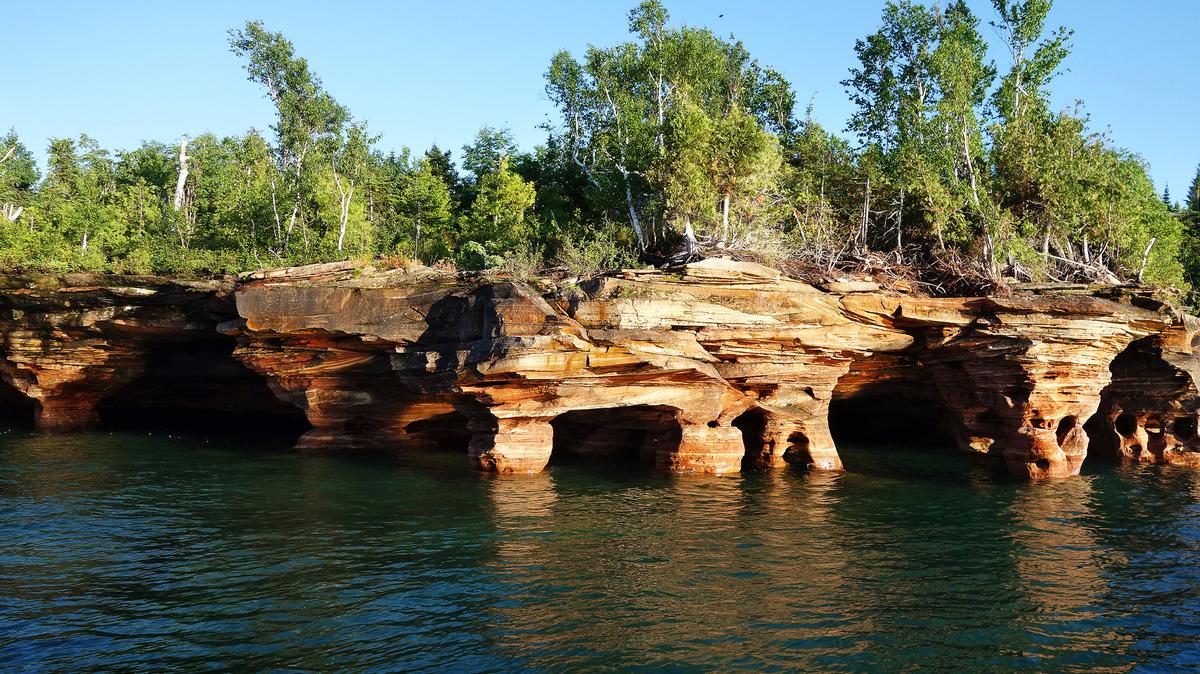 The sea caves of Devils Island in the Apostle Islands of Lake Superior.