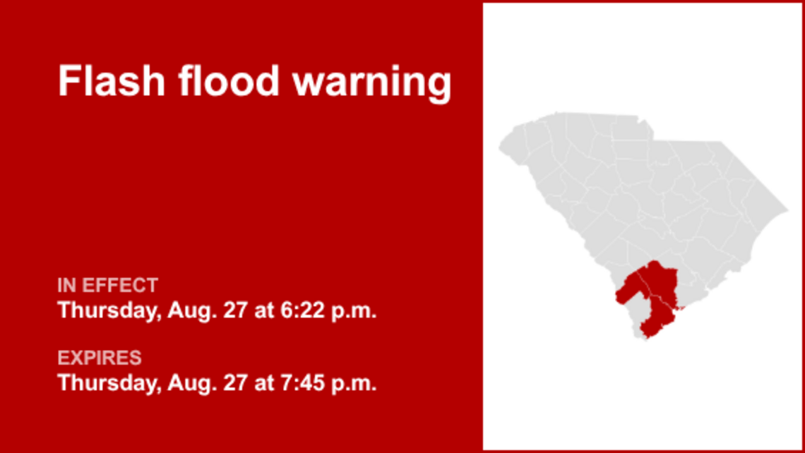 UPDATE: Flash flood warning for Lowcountry anticipated to expire at 8:45 p.m. 