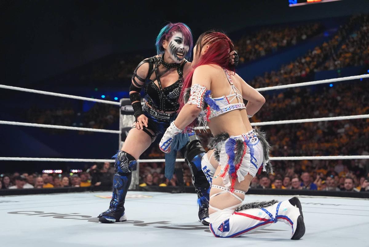 Asuka and Iyo Sky are longtime friends, tag partners, and rivals. Getty Images