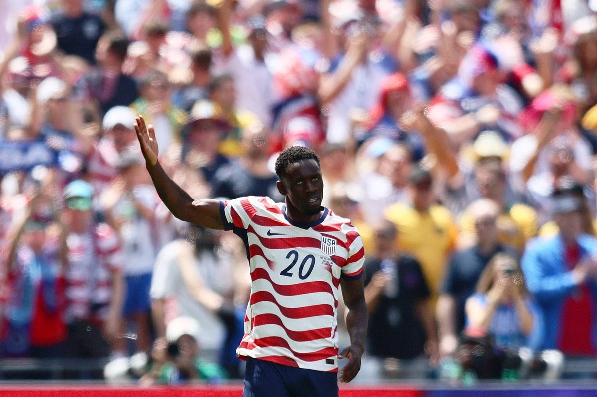  Folarin Balogun of the U.S. celebrates their first goal against Australia in FIFA World Cup 2026. IMAGN IMAGES via Reuters - Blake Dahlin