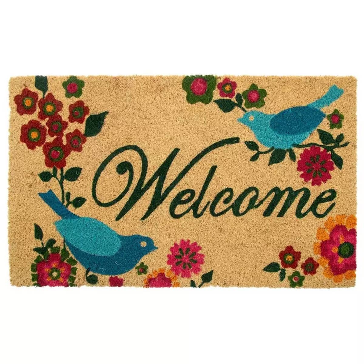  Welcome Birds & Flowers Coir Doormat.