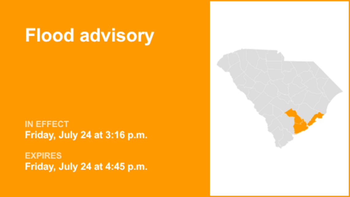 UPDATE: The current flood advisory for Colleton County will be expiring at 10 p.m. 