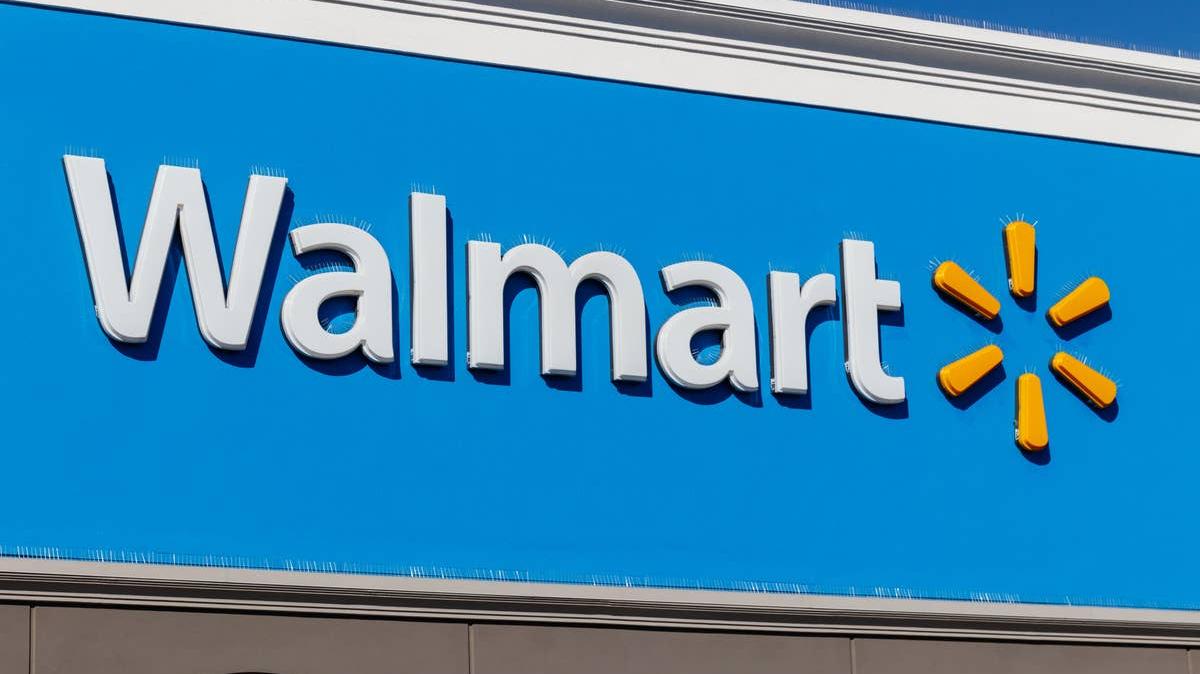 A Walmart sign.