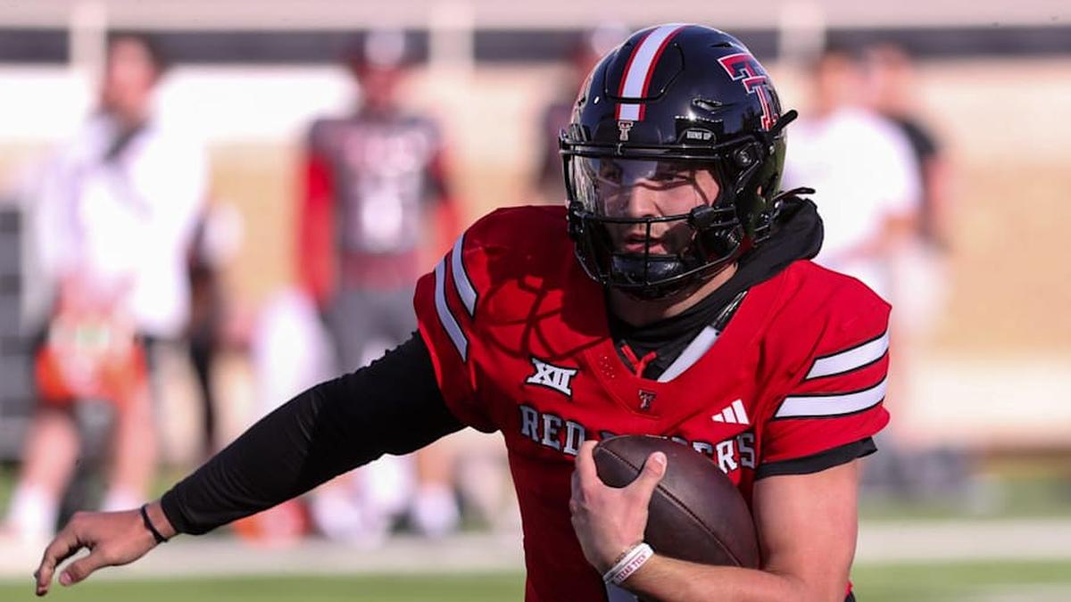  Brendan Sorsby runs with the ball during the Texas Tech football team's spring game, Friday, April 17, 2026, at Jones AT&T Stadium. | Nathan Giese/Avalanche-Journal / USA TODAY NETWORK via Imagn Images 
