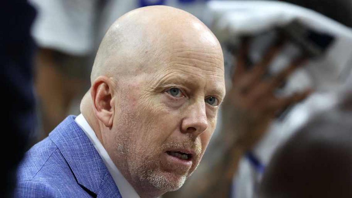  Mar 20, 2026; Philadelphia, PA, USA; UCLA Bruins head coach Mick Cronin reacts in the first half during a first round game of the men's 2026 NCAA Tournament at Xfinity Mobile Arena. Mandatory Credit: Bill Streicher-Imagn Images | Bill Streicher-Imagn Images 