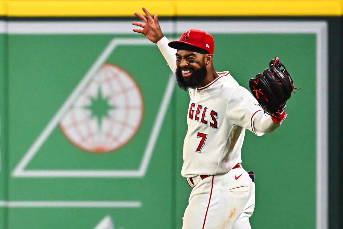  Jo Adell's balanced production profile creates flexible roster value across formats. Jonathan Hui-Imagn Images