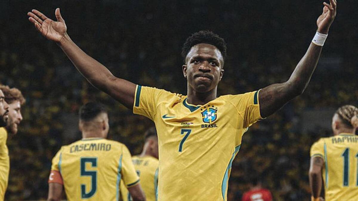  Vini Jr has struggled to deliver for the national team. | Yuri Laurindo/Sports Press Photo/Getty Images 