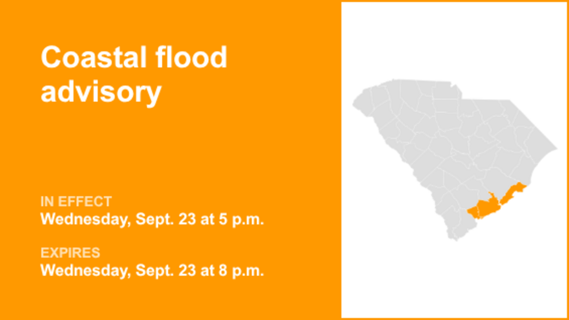 UPDATE: Coastal flood advisory for Coastal Colleton and Charleston County until Thursday night 