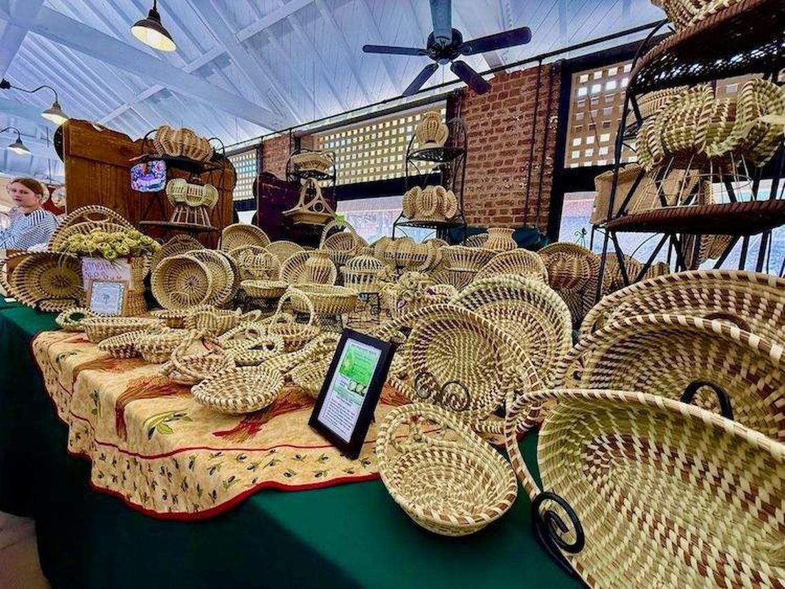  Sweetgrass baskets for sale at Charleston City Market. Photo credit: Sharon Kurtz 