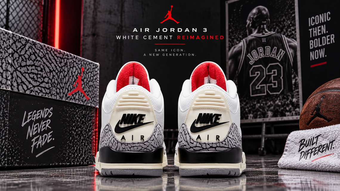 Air Jordan 3 ‘White Cement Reimagined' - Pre-Aged Midsole, Dunk Contest Lore, $242 Now vs $215 in 2027: Where to Buy 