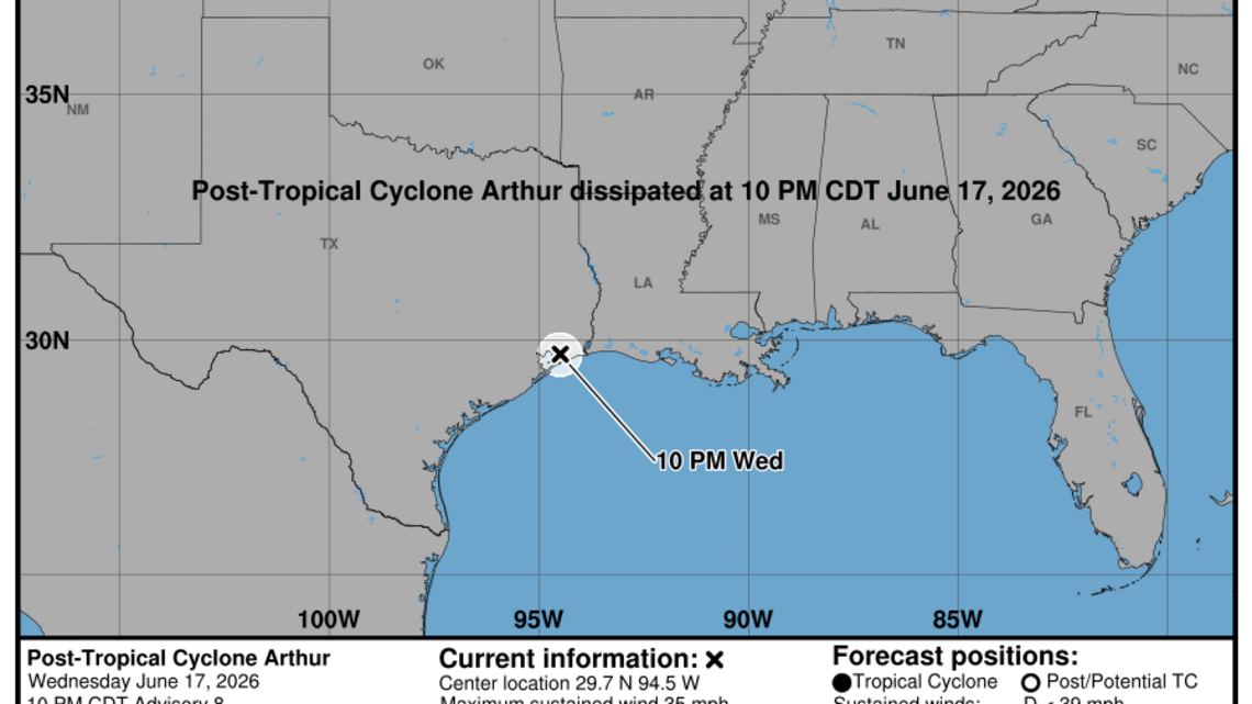 Latest on Post Tropical Cyclone Arthur: Wednesday, June 17 update from the National Hurricane Center 