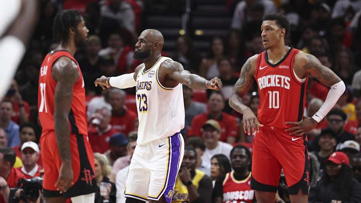  LeBron James has led the Lakers to the brink of a series win over the Rockets without his two costars, Luka Dončić and Austin Reaves. | Troy Taormina-Imagn Images 