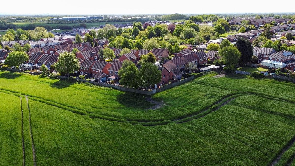 A drone view looking towards Ashton-in-Makerfield, Greater Manchester as British Labour lawmaker Josh Simons has resigned as MP for Makerfield in a move designed to give Greater Manchester Mayor Andy Burnham a chance to return to parliament and challenge Prime Minister Keir Starmer, in Greater Manchester, Britain, May 15, 2026. REUTERS/Sophie Royle