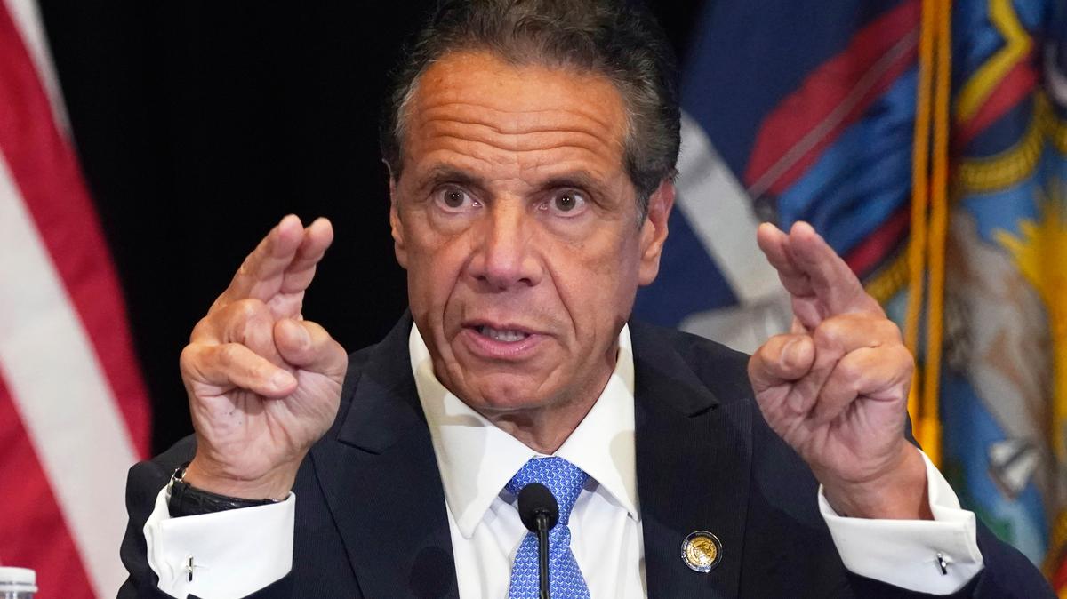 El gobernador del estado de Nueva York Andrew Cuomo, en la ciudad de Nueva York el 26 de julio del 2021. (AP Foto/Richard Drew)