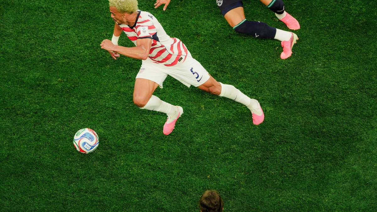 Team USA plays Team Paraguay for the 2026 FIFA World Cup at Los Angeles Stadium in Los Angeles, June 12, 2026. The grass fields that the players run across has to meet exacting scientific standards.