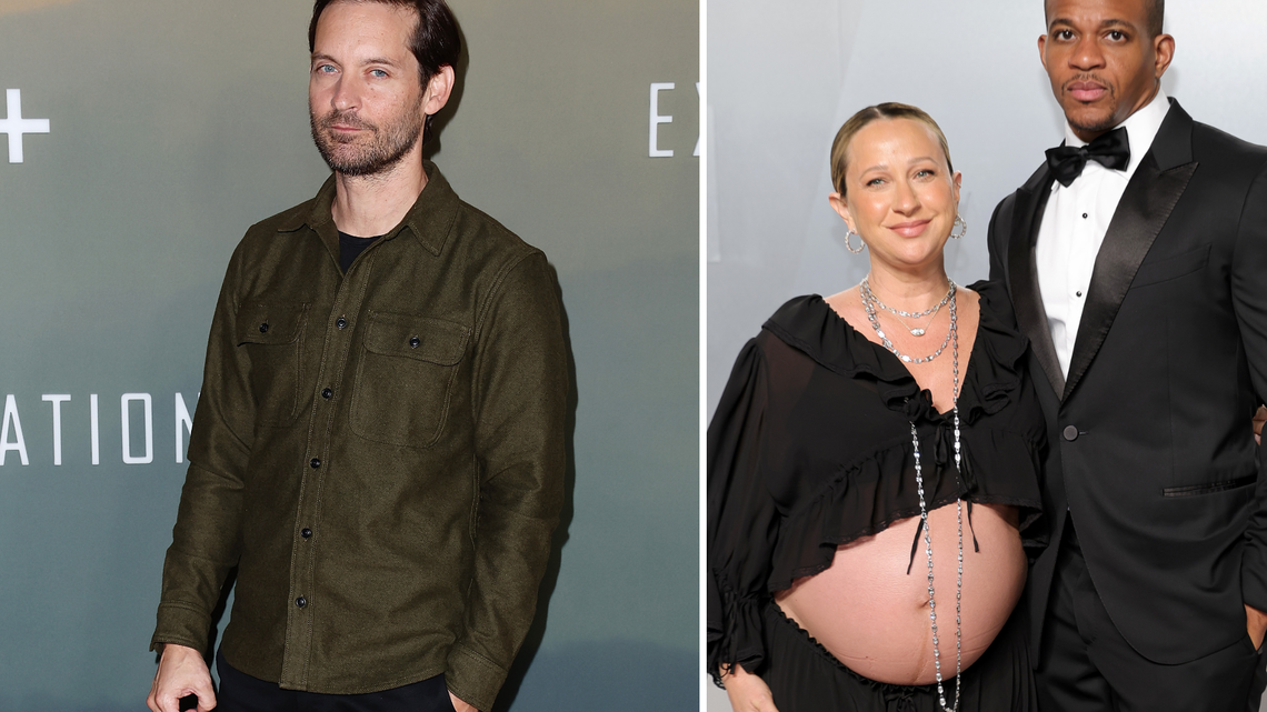 Tobey Maguire Spotted With Pregnant Ex-Wife Jennifer Meyer and Her Fiance 