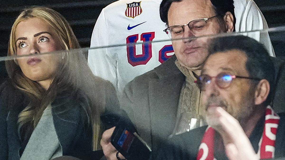 FBI Director Kash Patel attends the men’s hockey final between the U.S. and Canada during the 2026 Milan Cortina Winter Olympics in Milan, Italy.