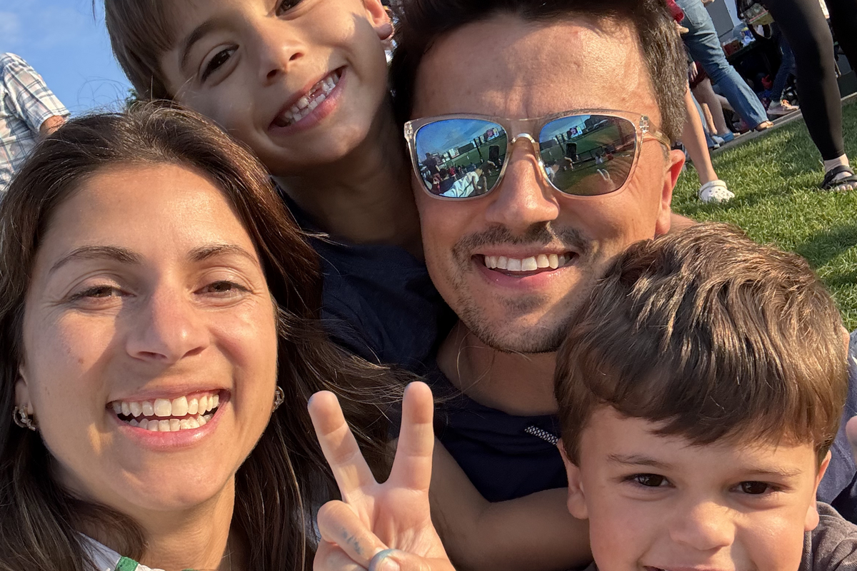  Laura Scarpati pictured with her husband Matt Dorsey and their two sons Will and Wes. 