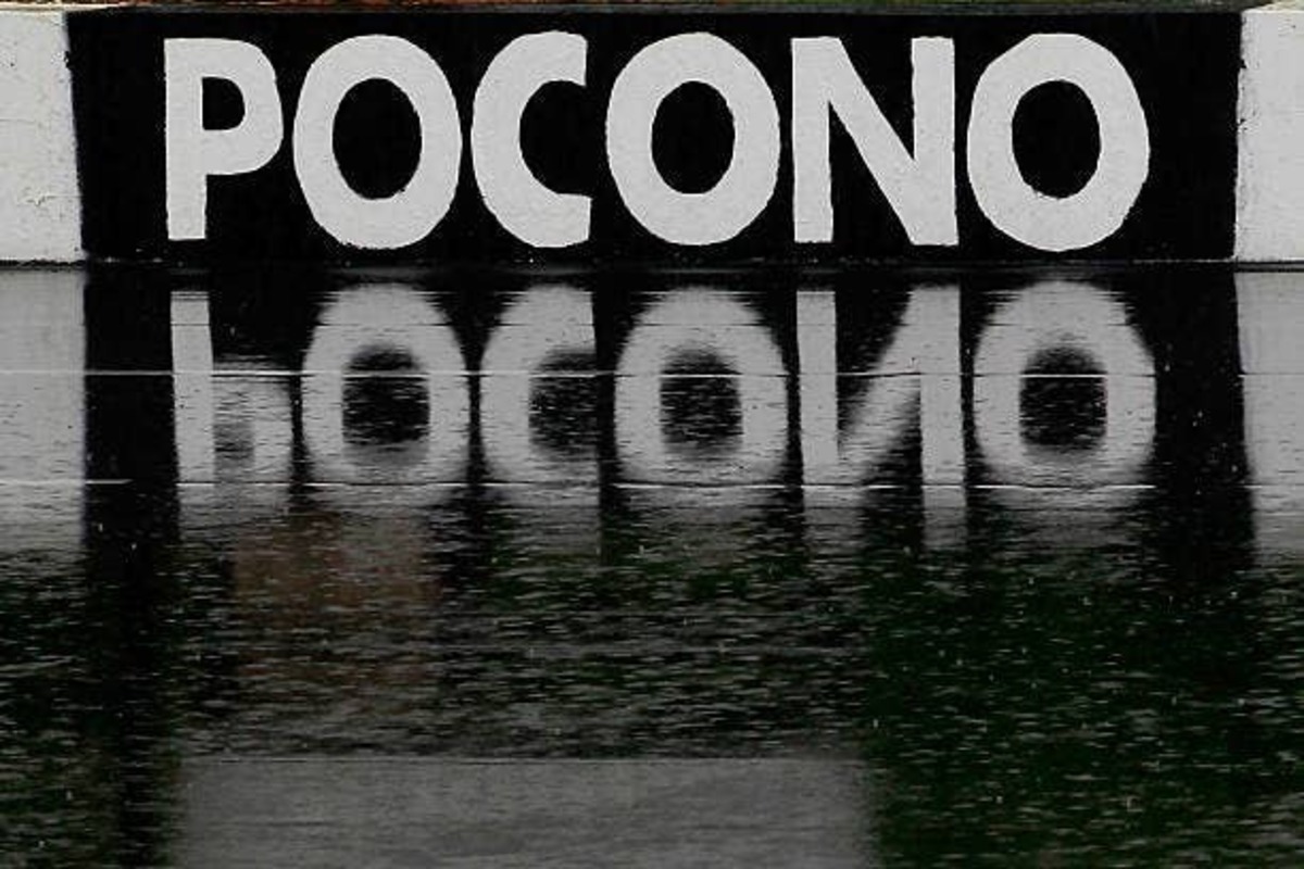  Pocono Raceway is filled with rain. (Photo by Geoff Burke/Getty Images for NASCAR) (Photo by Geoff Burke/Getty Images for NASCAR)