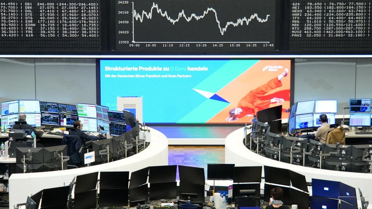 The German share price index DAX graph is pictured at the stock exchange in Frankfurt, Germany, May 13, 2026.     REUTERS/staff